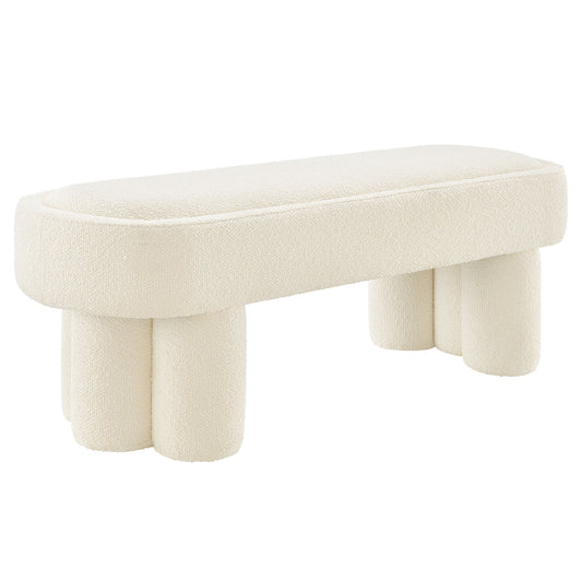 Mossi 52-Inch Oval Boucle Fabric Bench by Modway