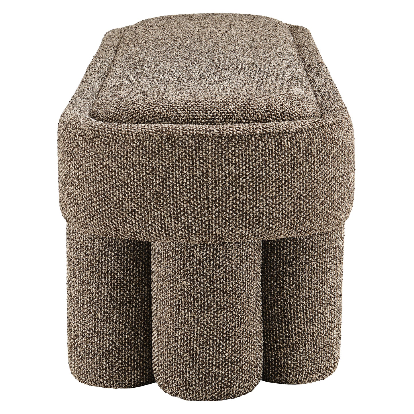 Mossi 52-Inch Oval Boucle Fabric Bench