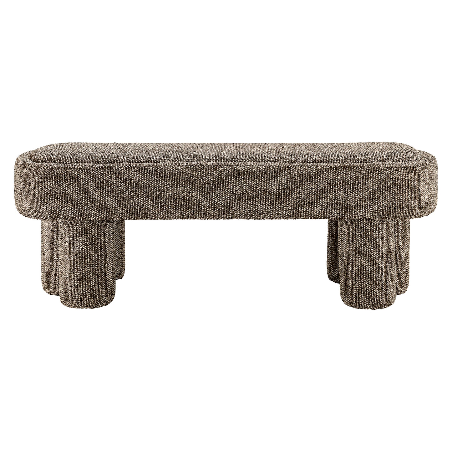 Mossi 52-Inch Oval Boucle Fabric Bench