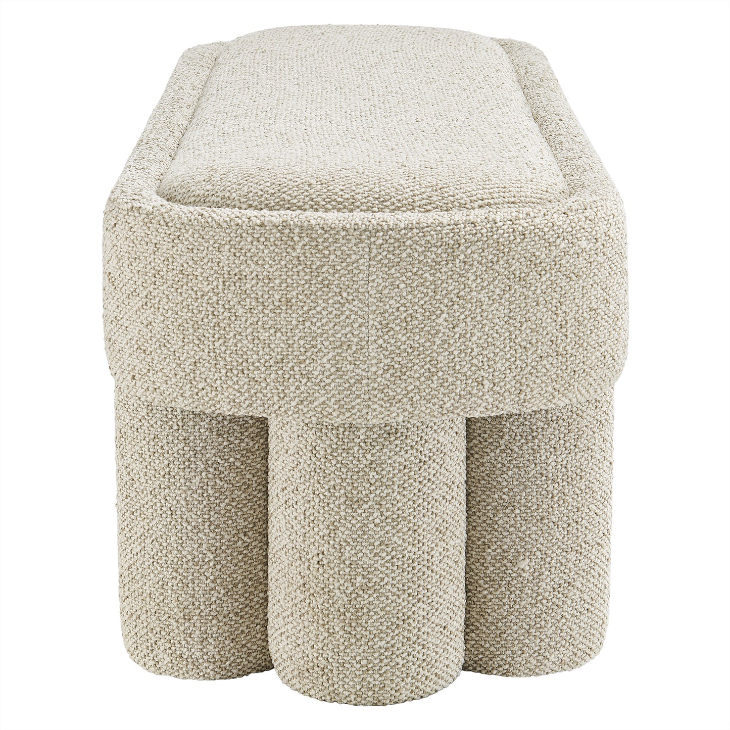 Mossi 52-Inch Oval Boucle Fabric Bench