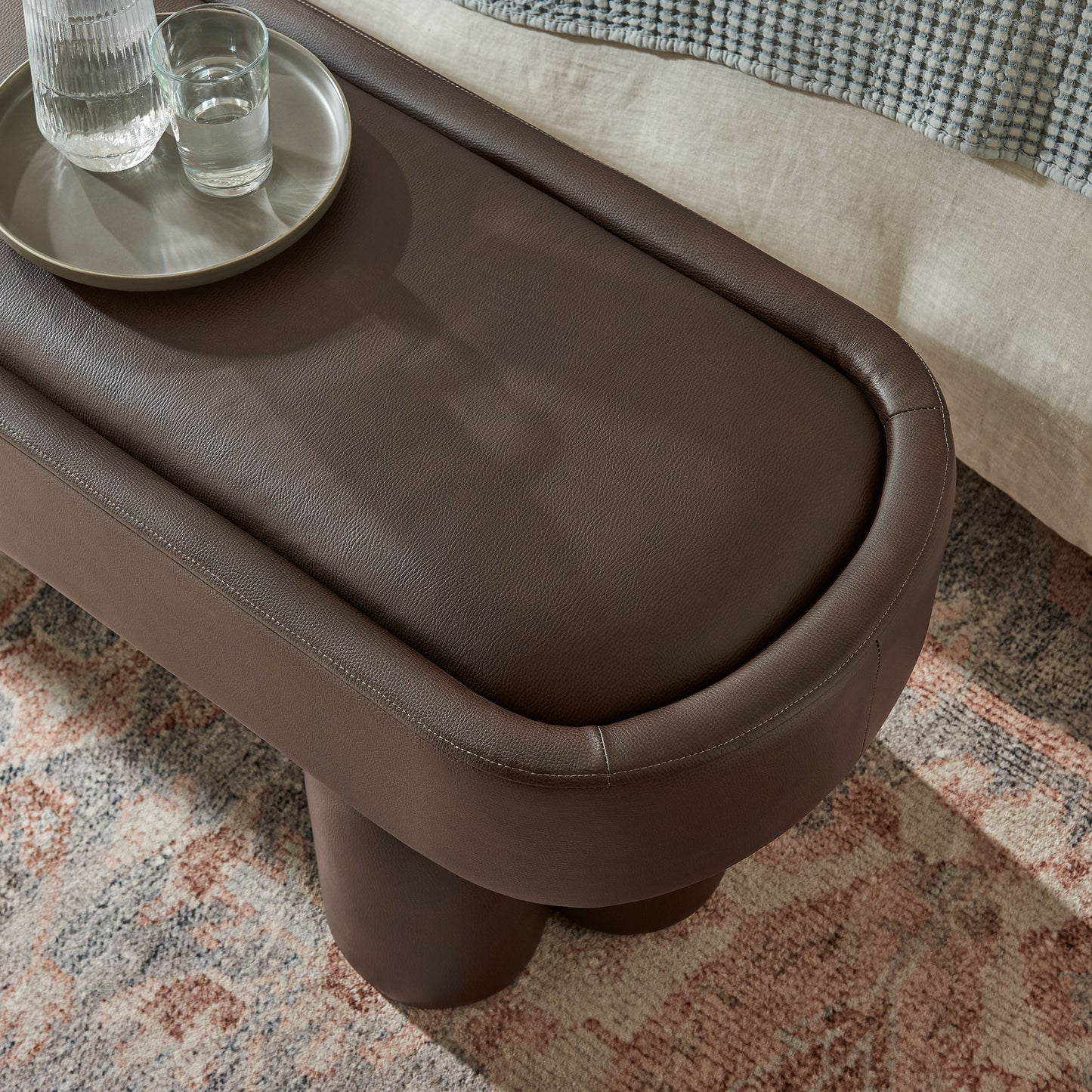 Mossi 52-Inch Oval Vegan Leather Bench by Modway EEI-7532-ESP