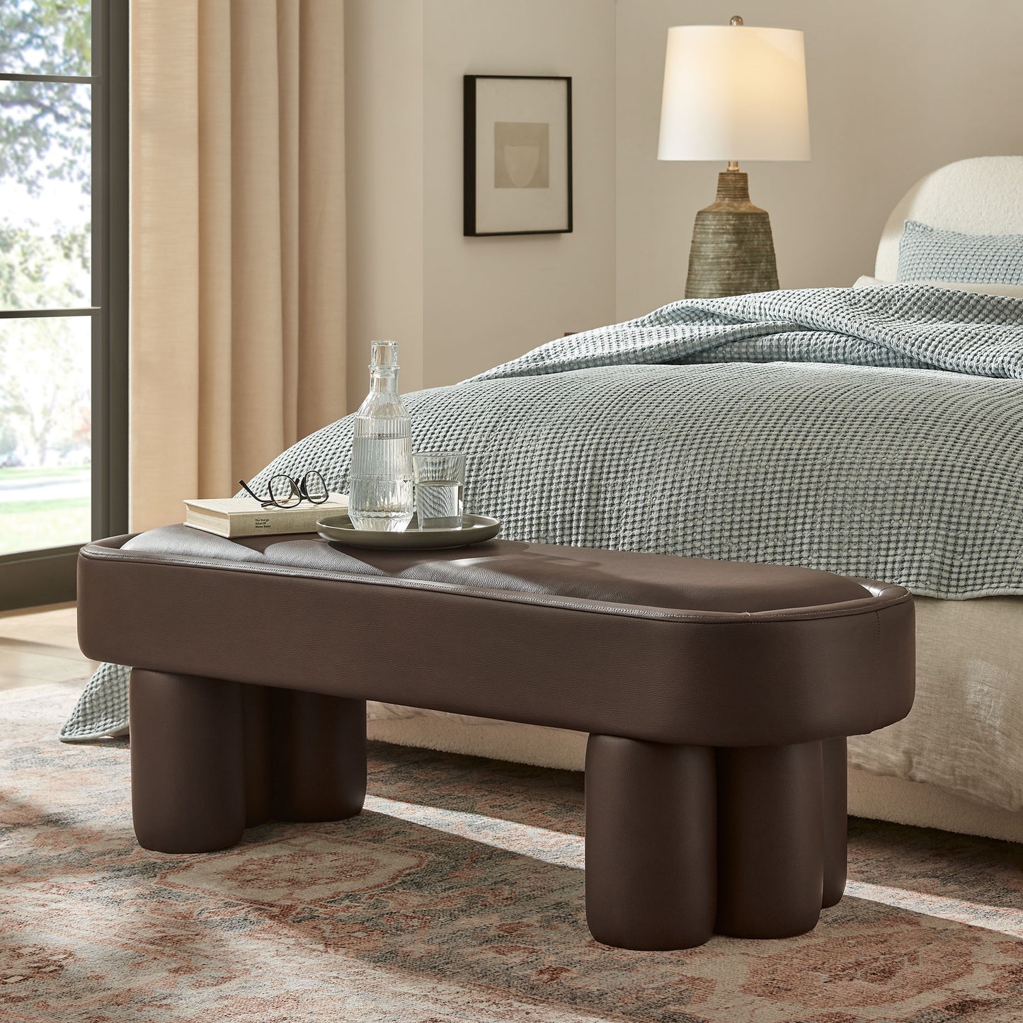Mossi 52-Inch Oval Vegan Leather Bench by Modway EEI-7532-ESP
