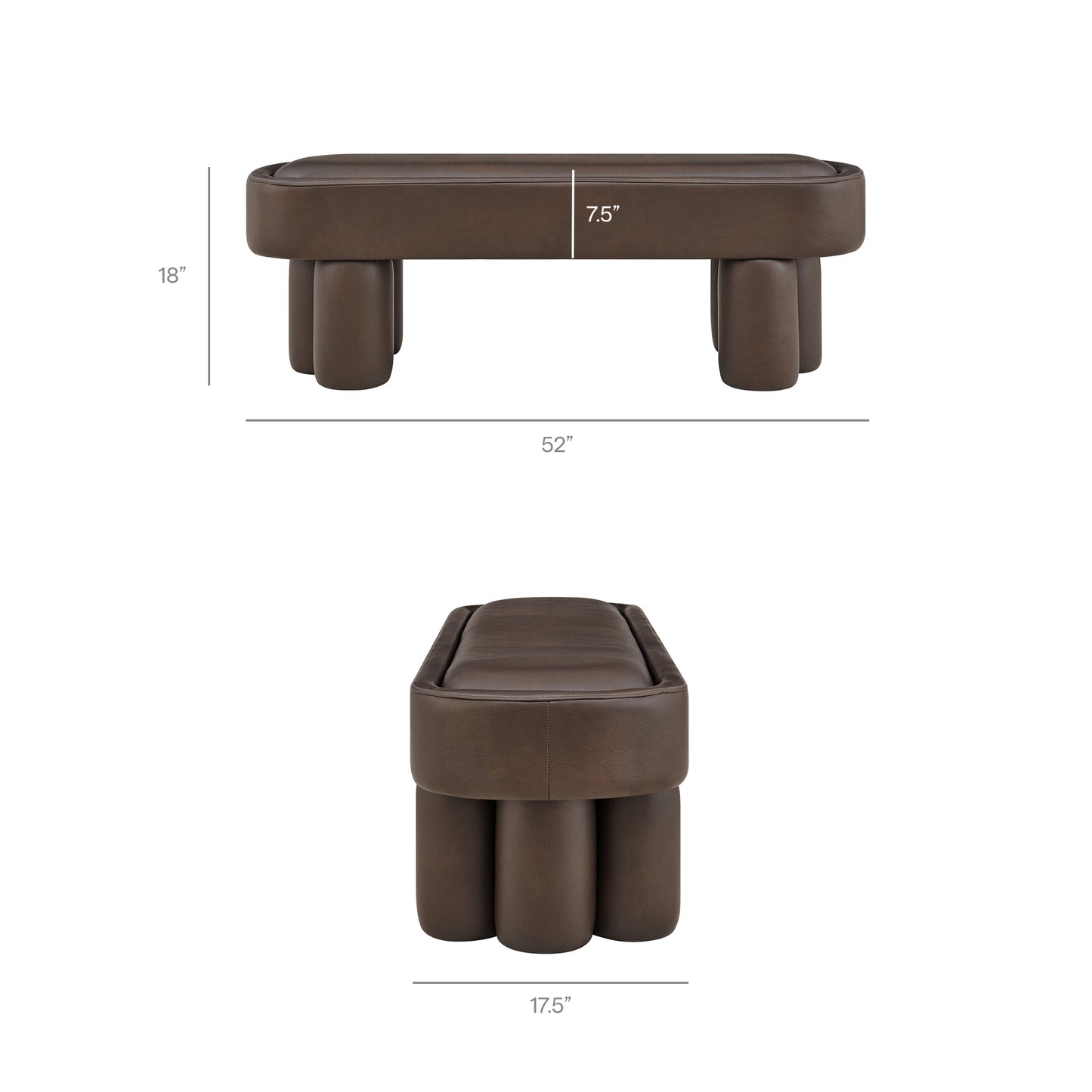 Mossi 52-Inch Oval Vegan Leather Bench by Modway EEI-7532-ESP
