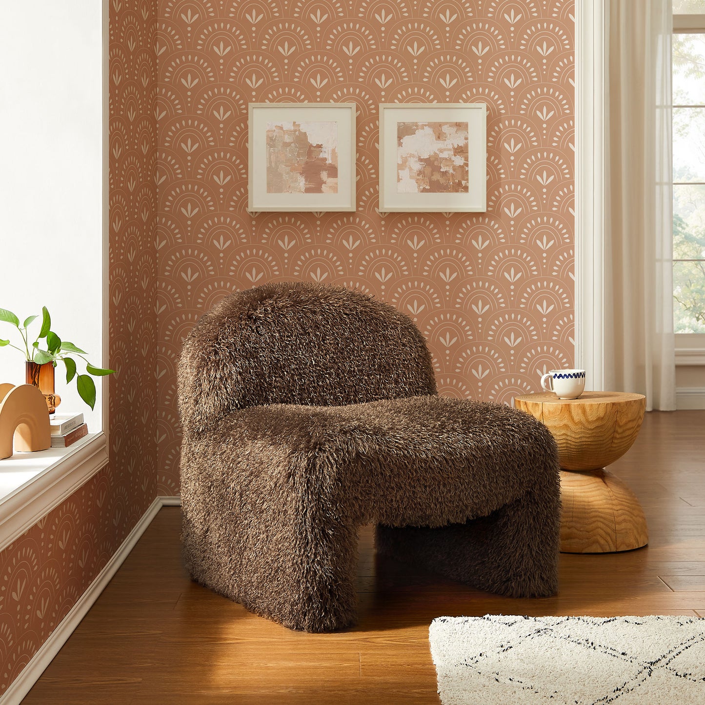 Mina Faux Fur Accent Chair by Modway