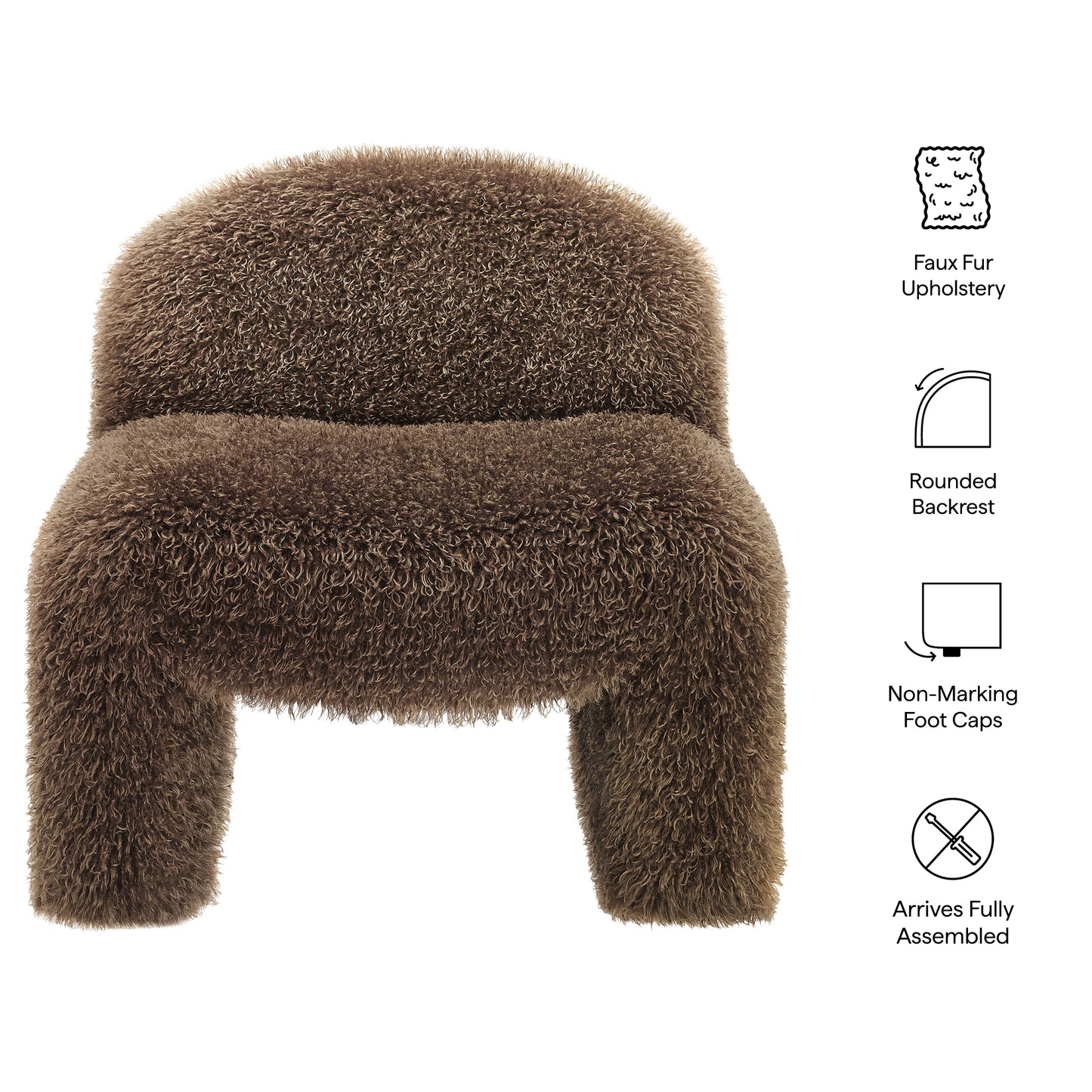 Mina Faux Fur Accent Chair by Modway