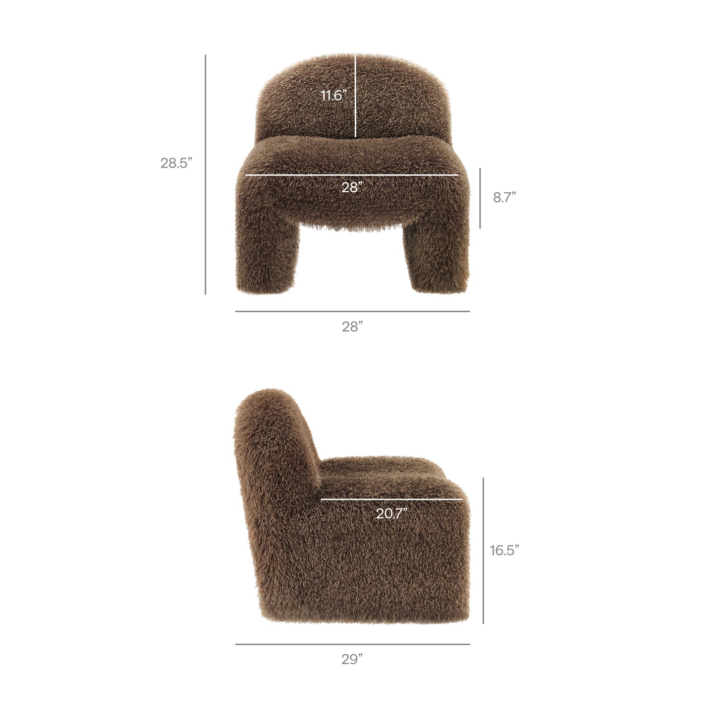 Mina Faux Fur Accent Chair by Modway