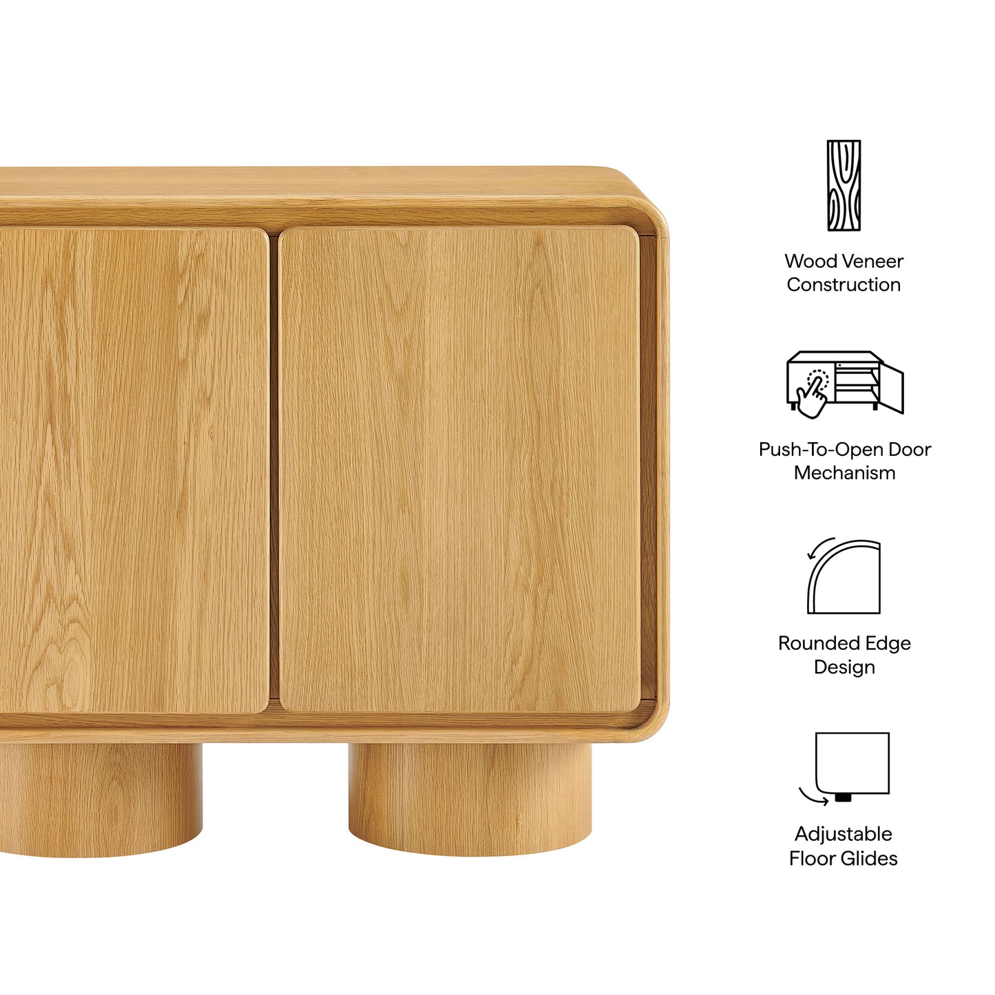 Lumo 2-Door Curved Wood Accent Cabinet by Modway