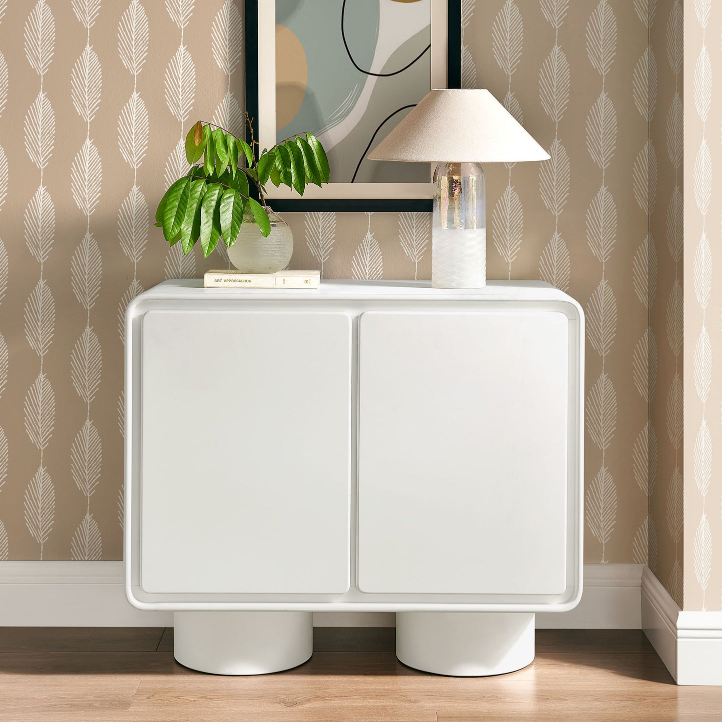 Lumo 2-Door Curved Wood Accent Cabinet by Modway