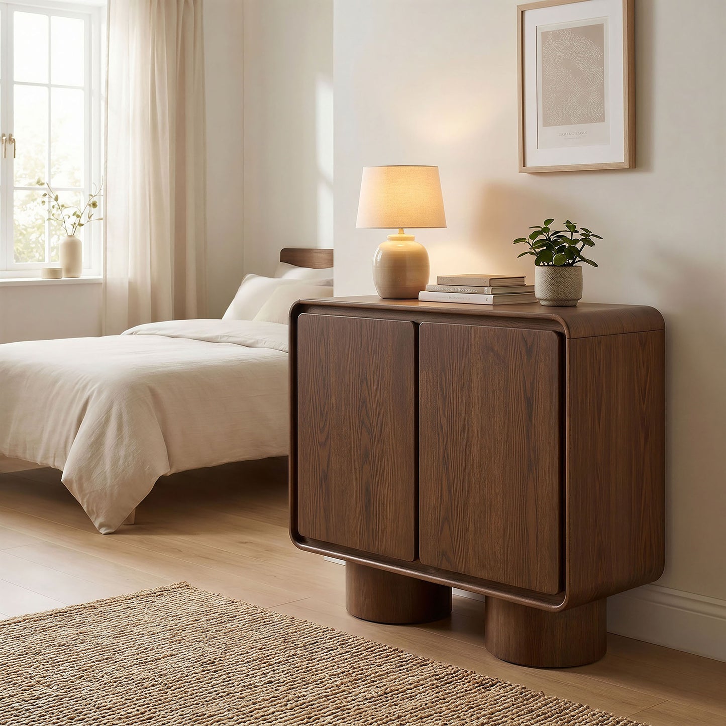 Lumo 2-Door Curved Wood Accent Cabinet by Modway