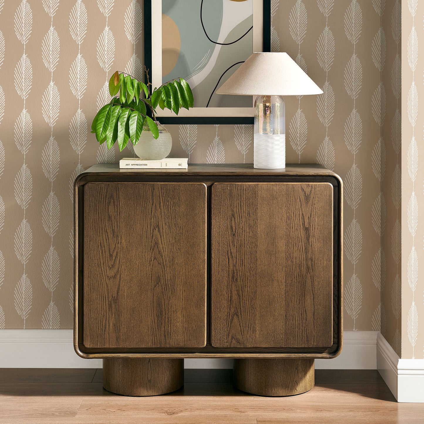 Lumo 2-Door Curved Wood Accent Cabinet by Modway