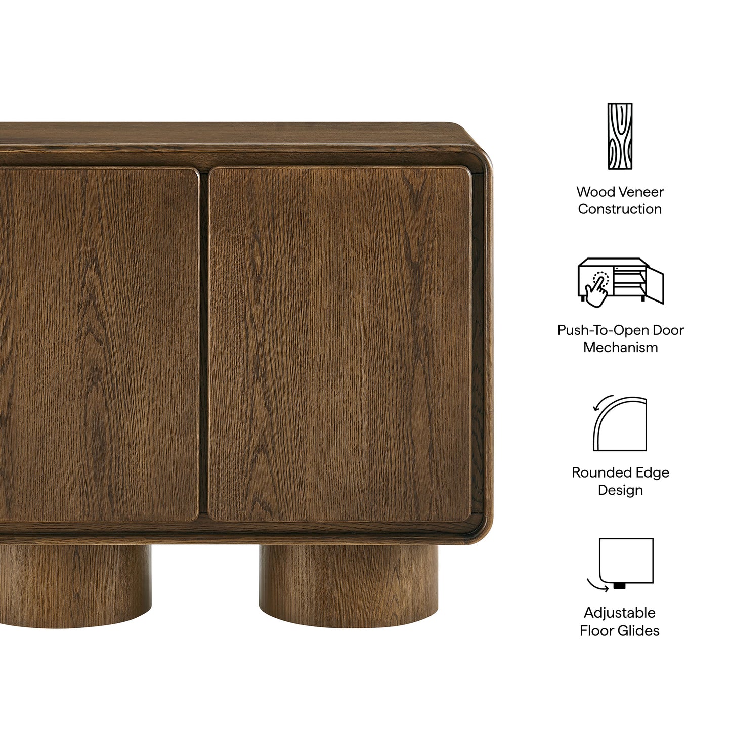 Lumo 2-Door Curved Wood Accent Cabinet by Modway