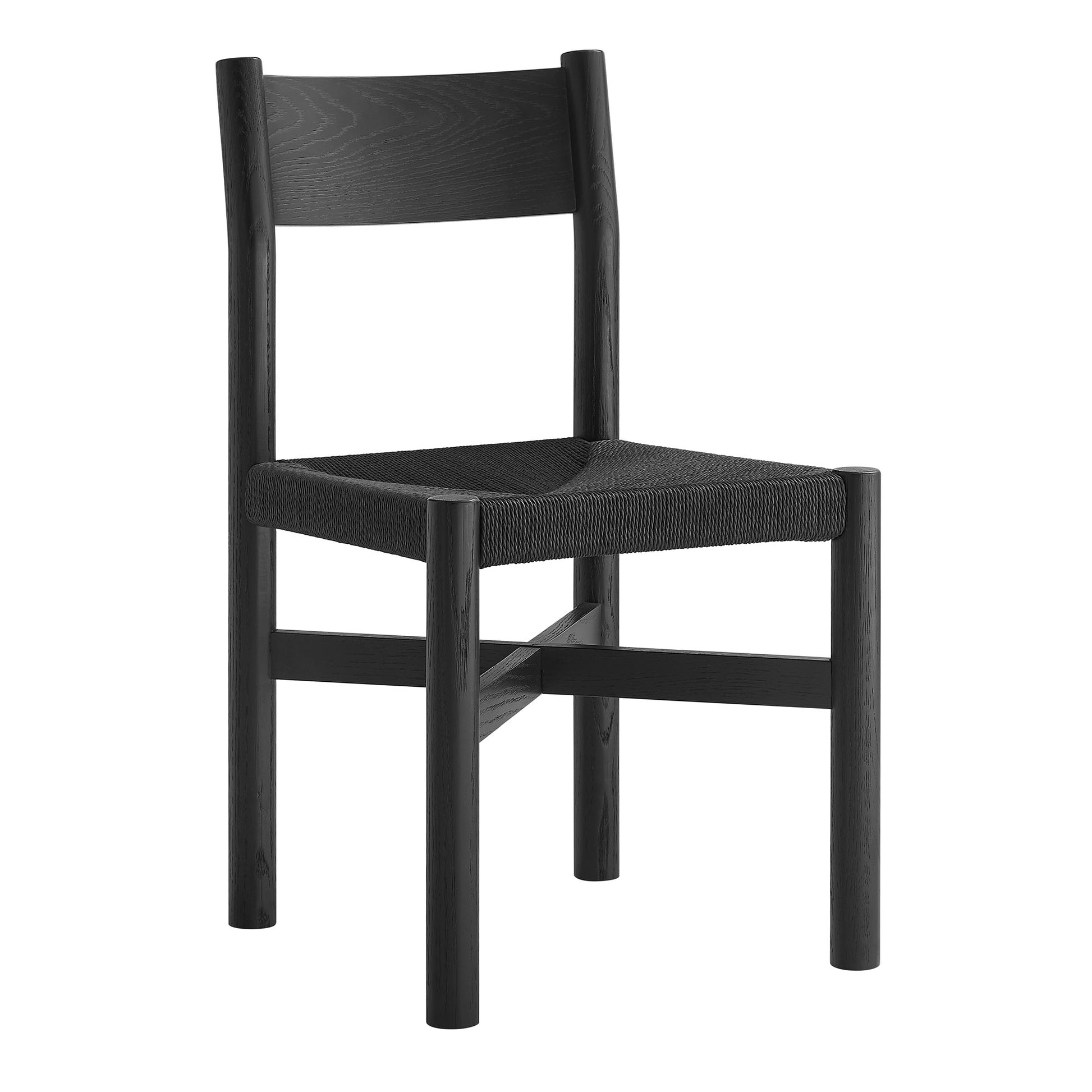 Alvia Oak Wood Dining Side Chair With Woven Seat by Modway