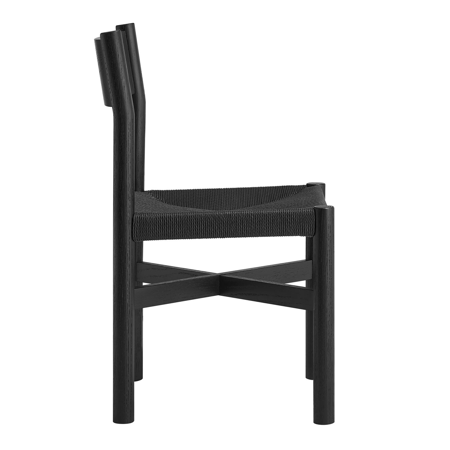 Alvia Oak Wood Dining Side Chair With Woven Seat by Modway