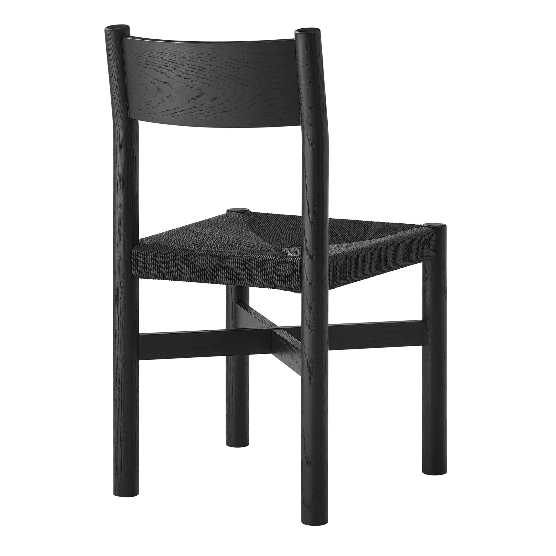 Alvia Oak Wood Dining Side Chair With Woven Seat by Modway