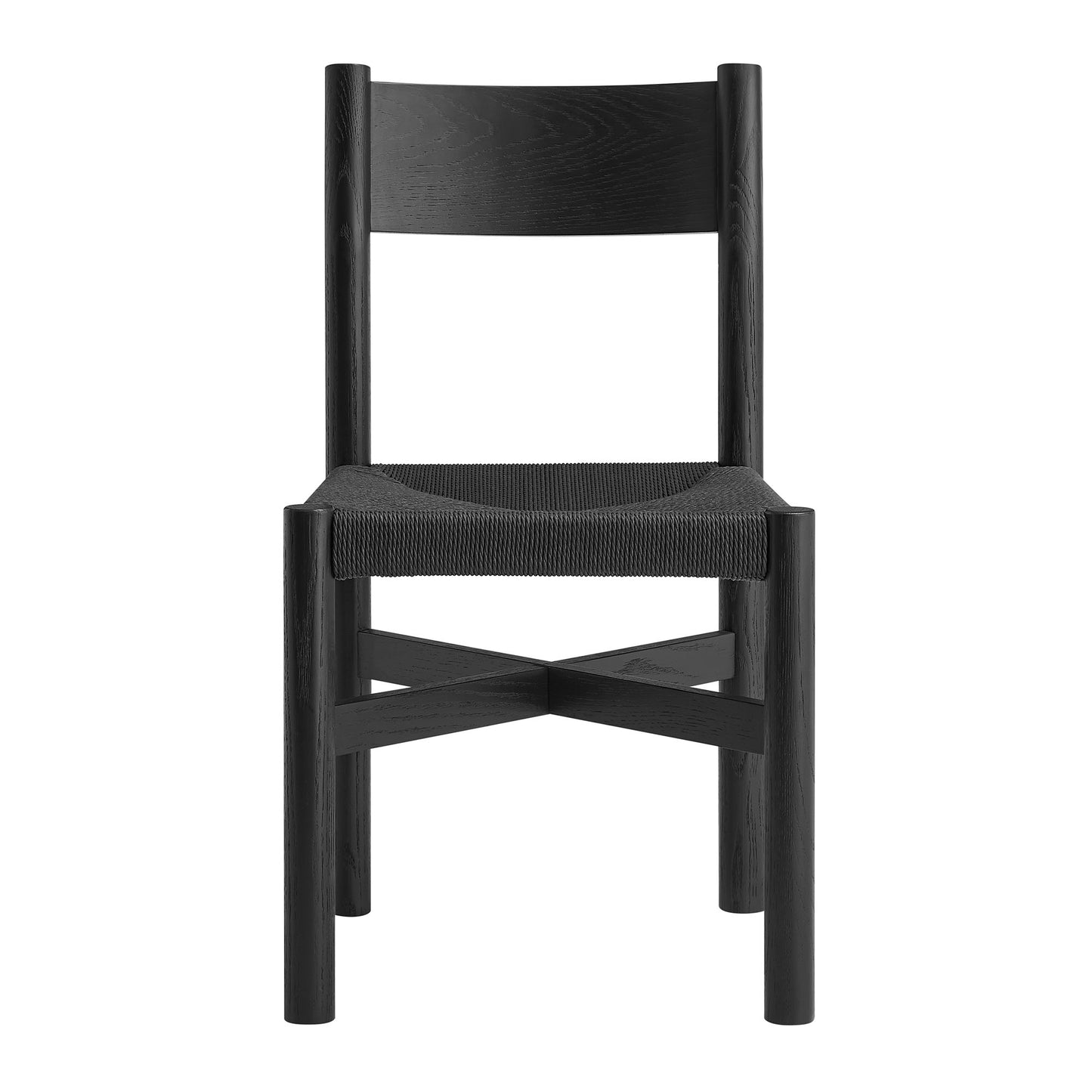 Alvia Oak Wood Dining Side Chair With Woven Seat by Modway
