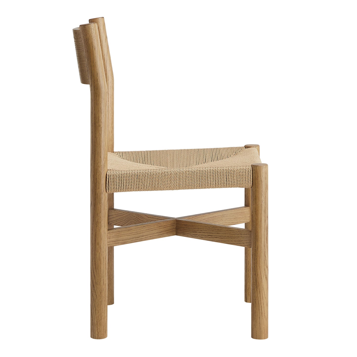 Alvia Oak Wood Dining Side Chair With Woven Seat by Modway