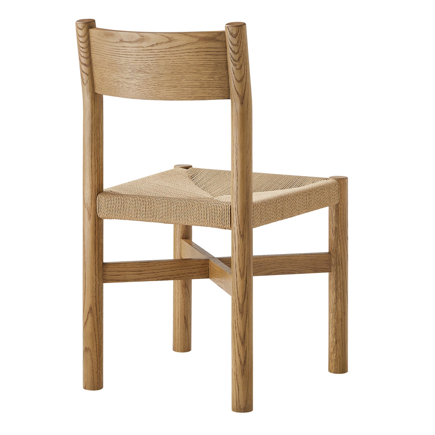Alvia Oak Wood Dining Side Chair With Woven Seat by Modway