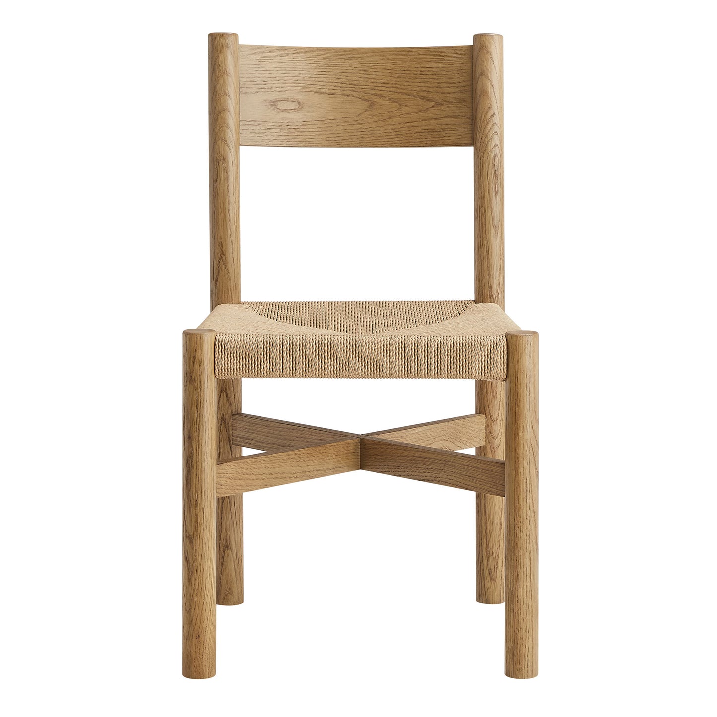 Alvia Oak Wood Dining Side Chair With Woven Seat by Modway