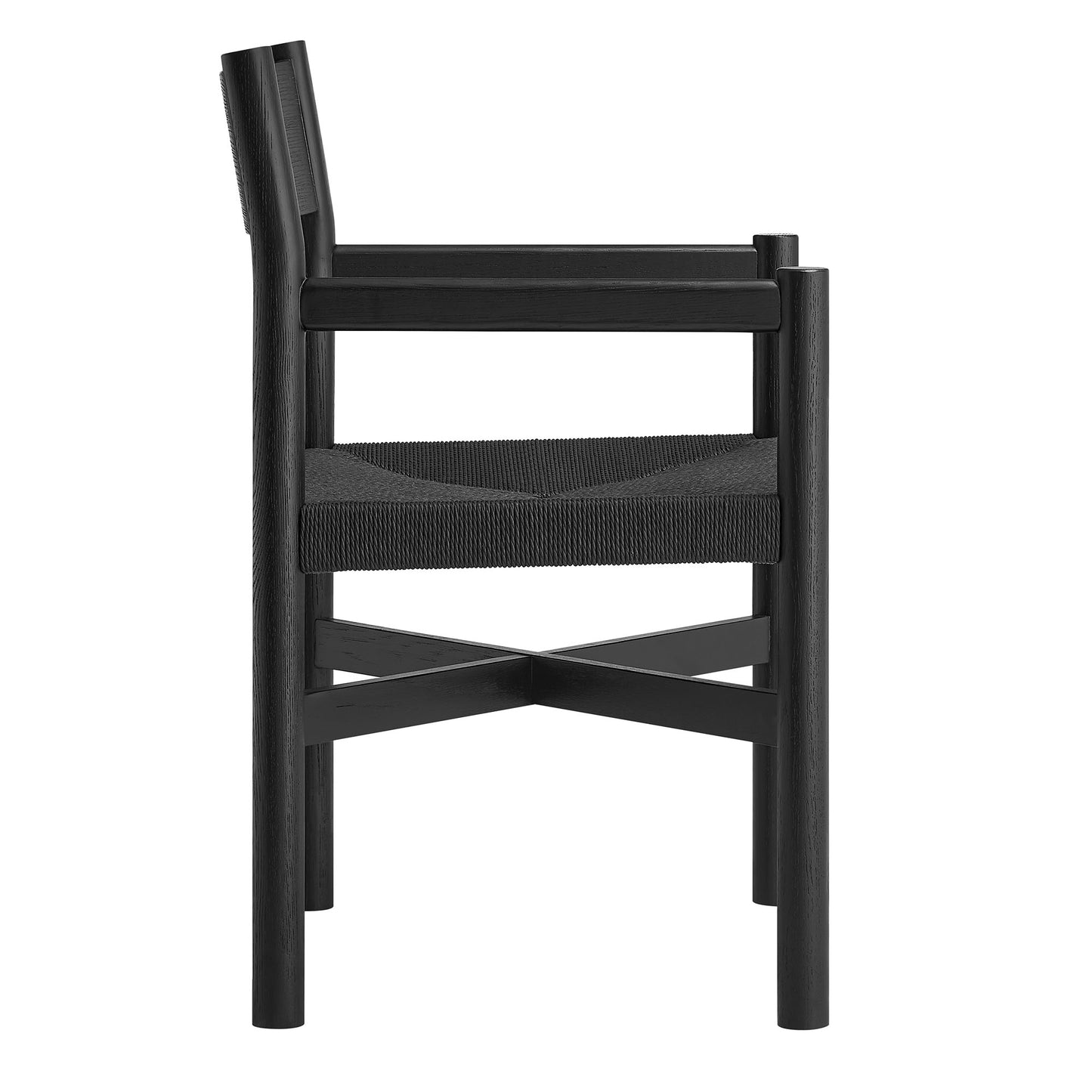 Alvia Oak Wood Dining Armchairs With Woven Seats Set of 2 by Modway