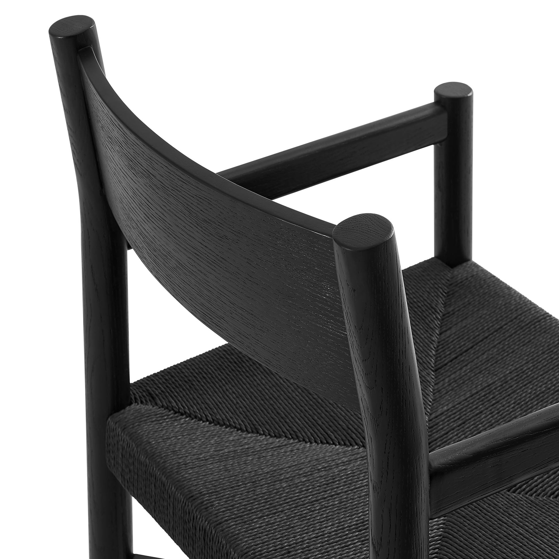 Alvia Oak Wood Dining Armchairs With Woven Seats Set of 2 by Modway
