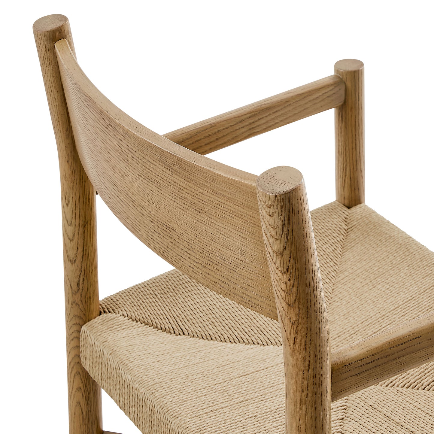 Alvia Oak Wood Dining Armchairs With Woven Seats Set of 2 by Modway