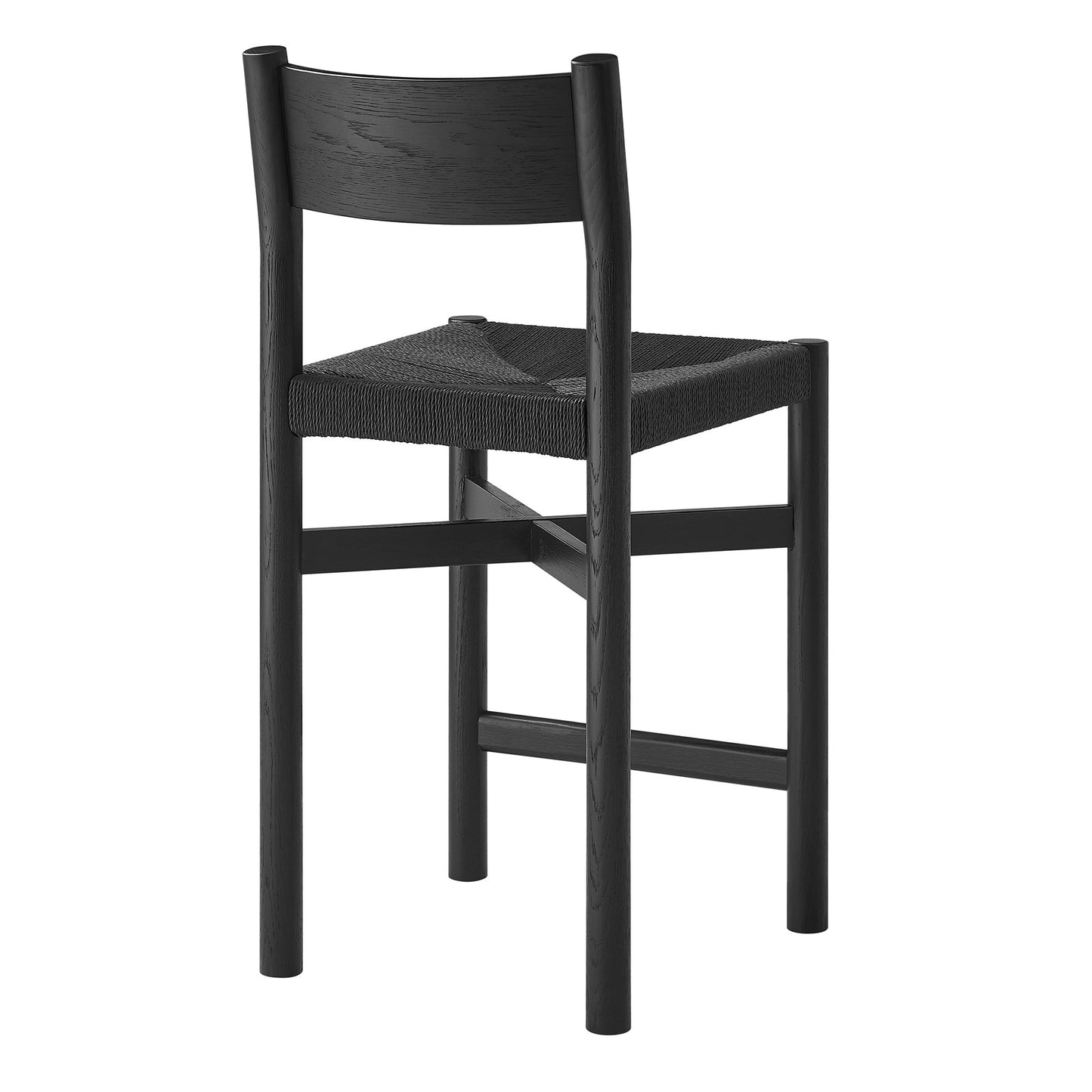 Alvia Oak Wood Counter Stools With Woven Seats Set of 2 by Modway
