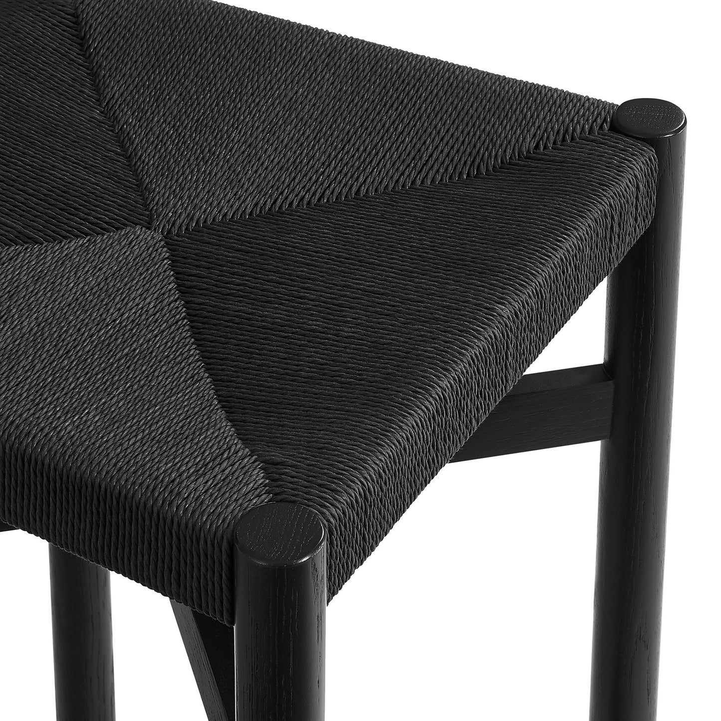 Alvia Oak Wood Counter Stools With Woven Seats Set of 2 by Modway