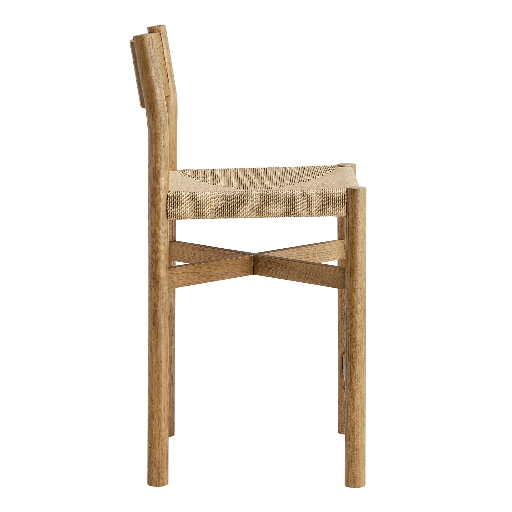Alvia Oak Wood Counter Stools With Woven Seats Set of 2 by Modway