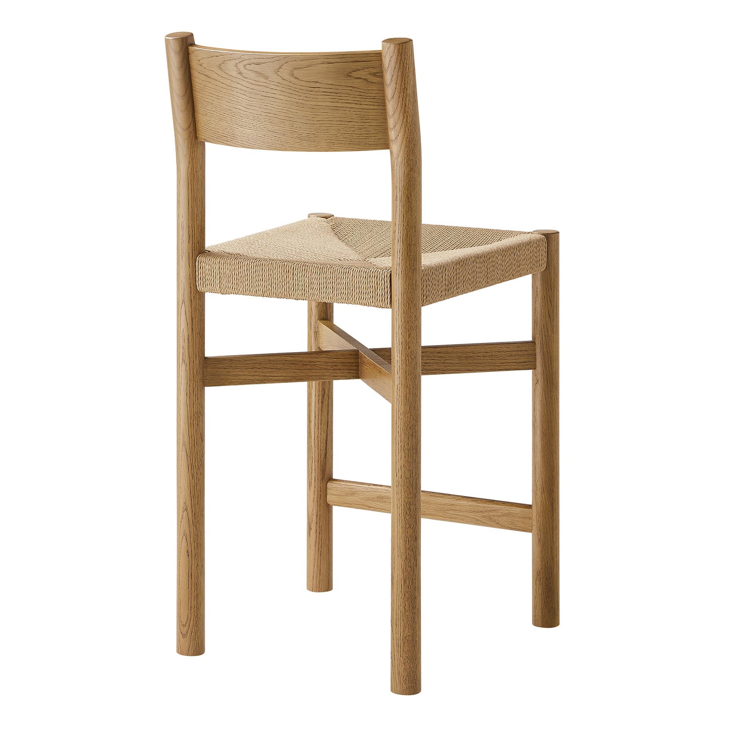 Alvia Oak Wood Counter Stools With Woven Seats Set of 2 by Modway