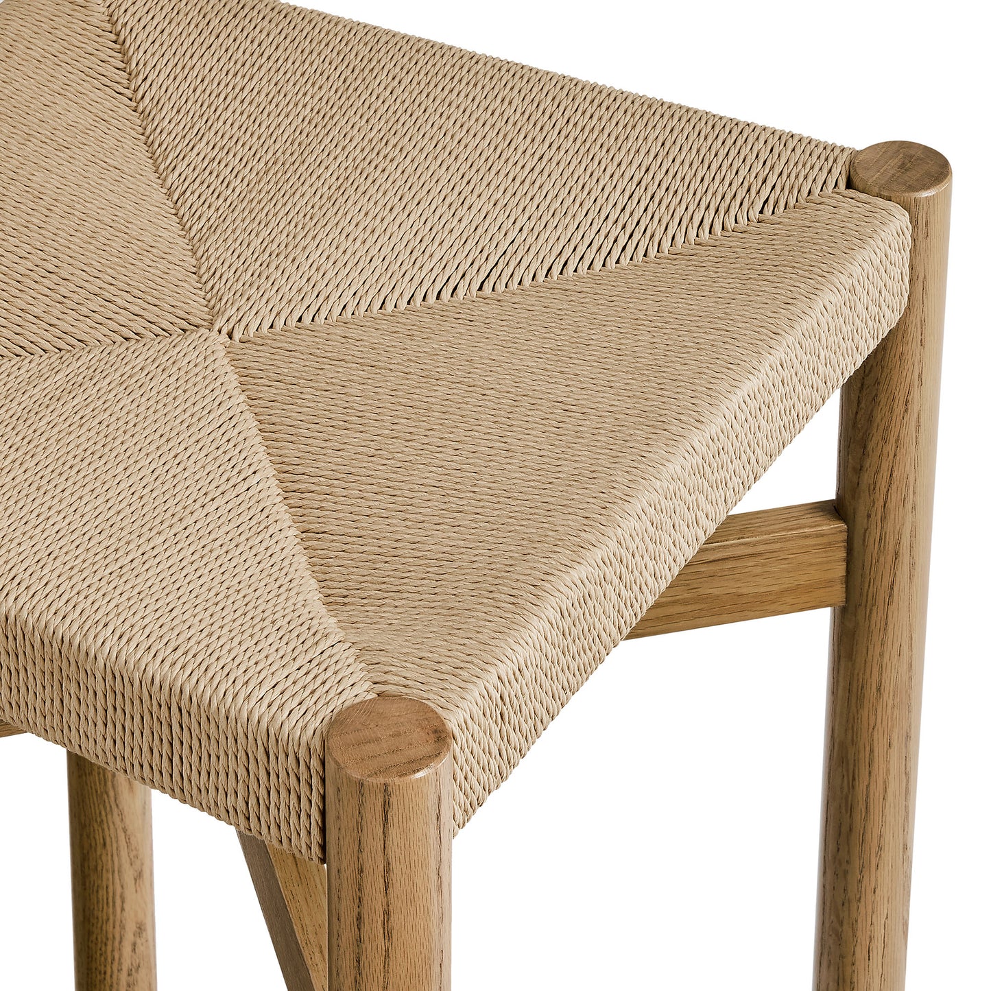 Alvia Oak Wood Counter Stools With Woven Seats Set of 2 by Modway