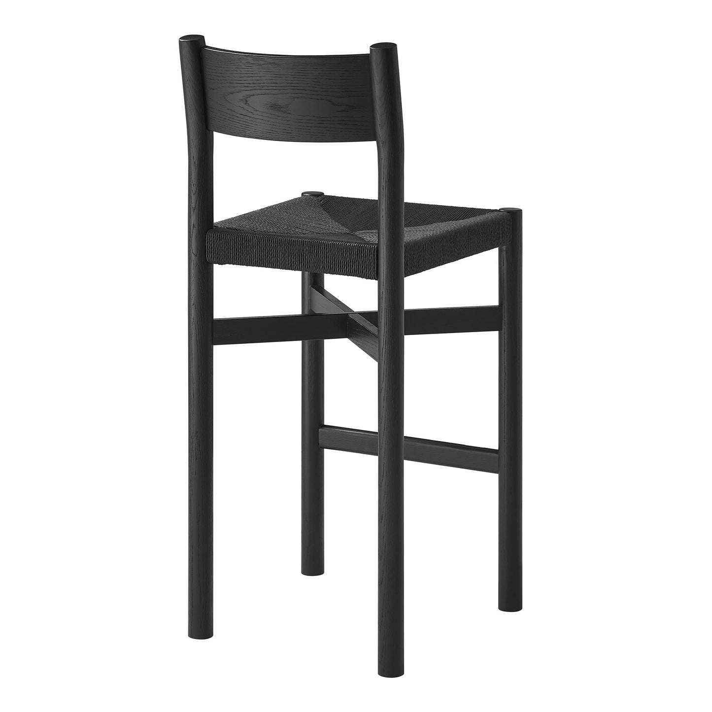 Alvia Oak Wood Bar Stools With Woven Seats Set of 2 by Modway