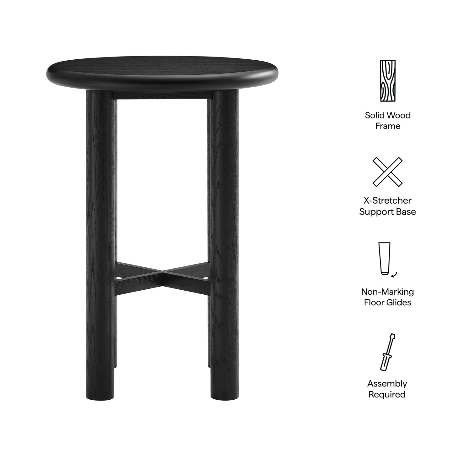 Alvia Round 30" Oak Wood Bar Table by Modway