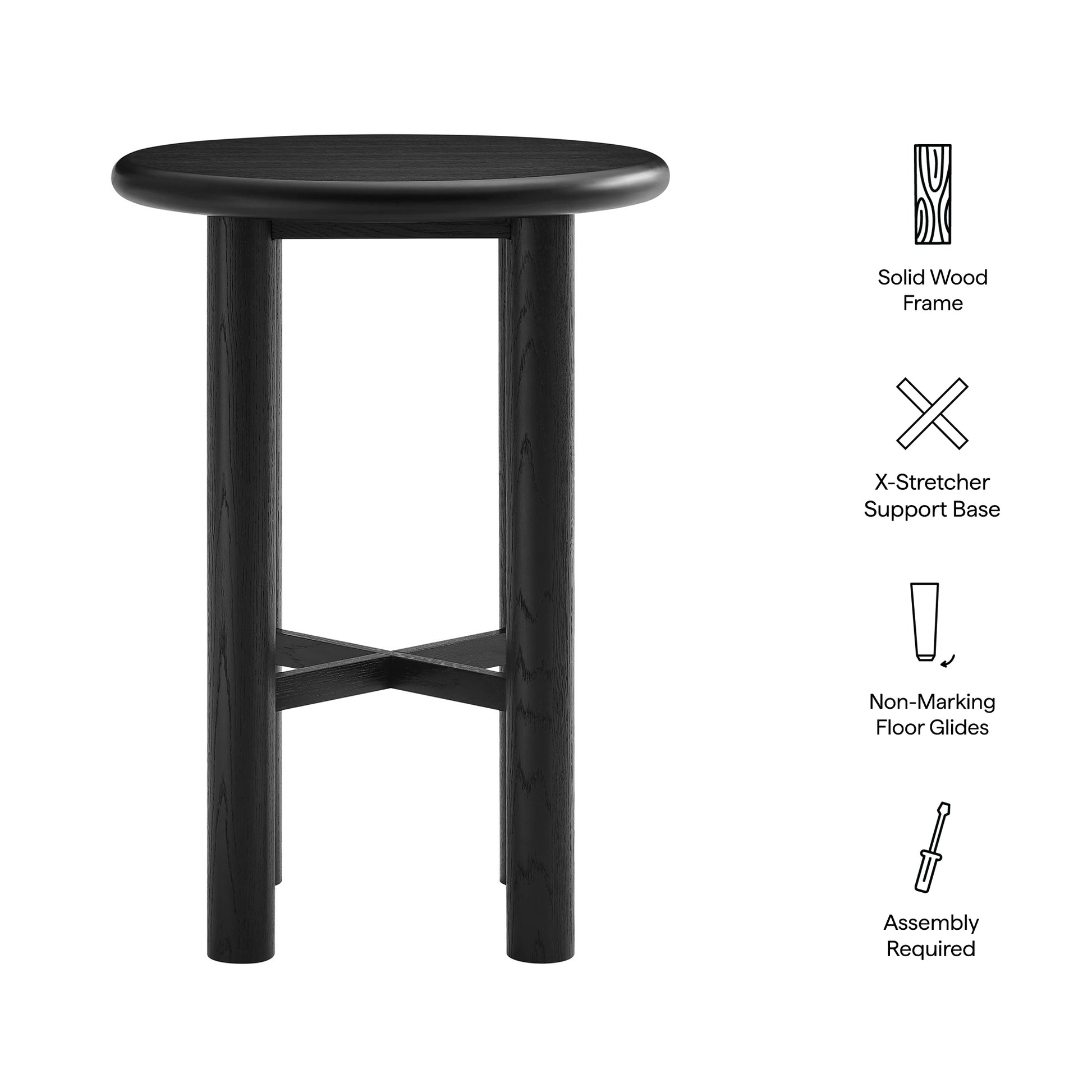 Alvia Round 30" Oak Wood Bar Table by Modway