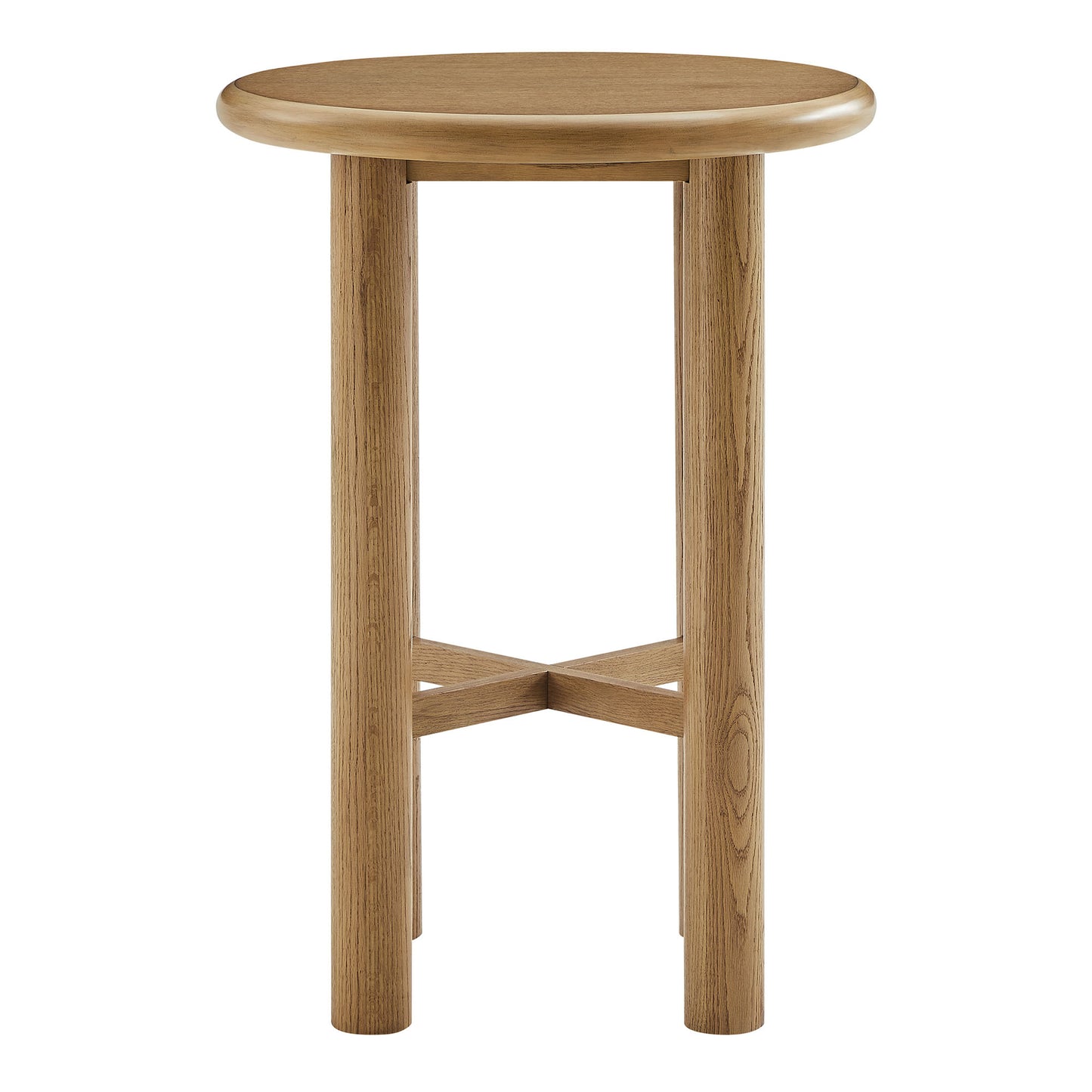 Alvia Round 30" Oak Wood Bar Table by Modway