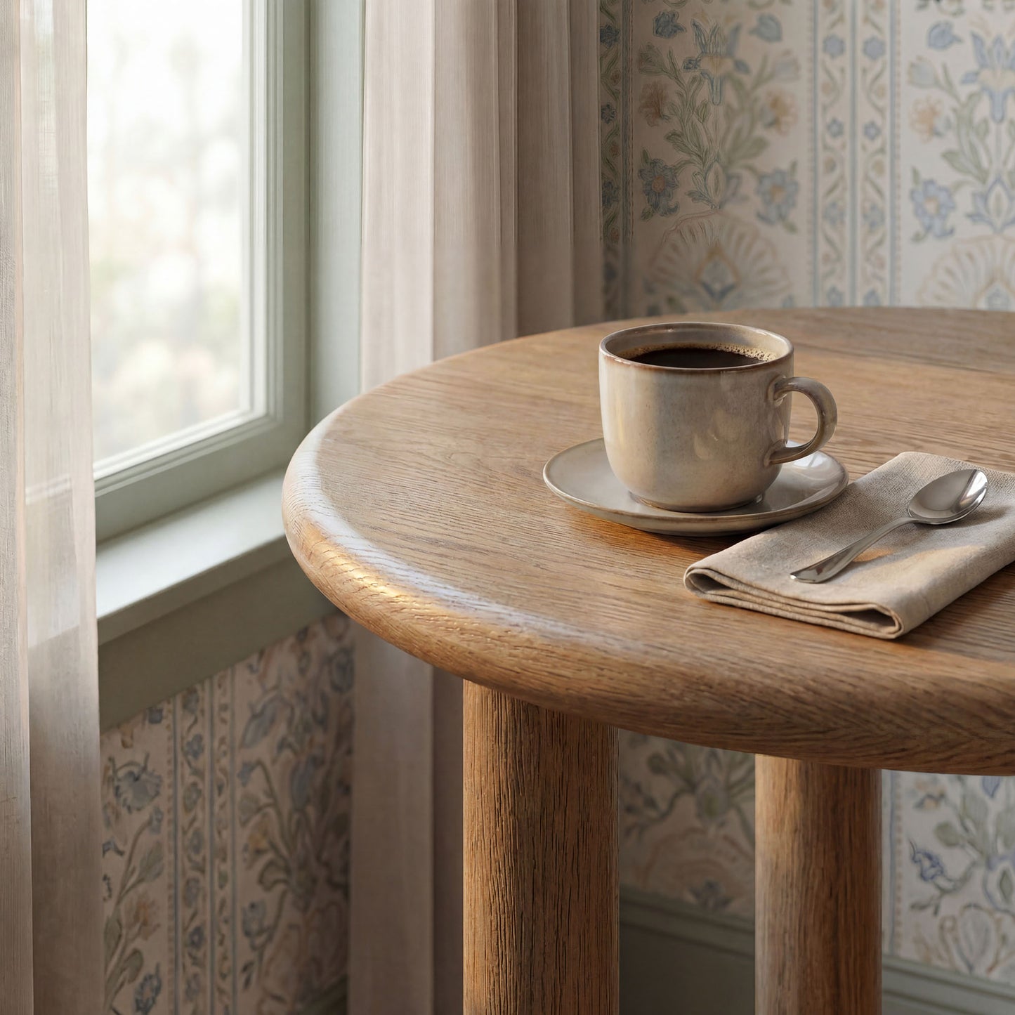 Alvia Round 30" Oak Wood Bar Table by Modway