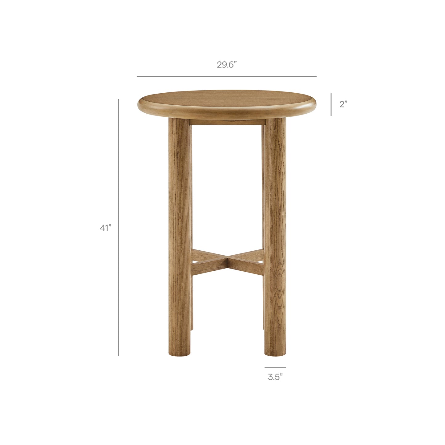 Alvia Round 30" Oak Wood Bar Table by Modway