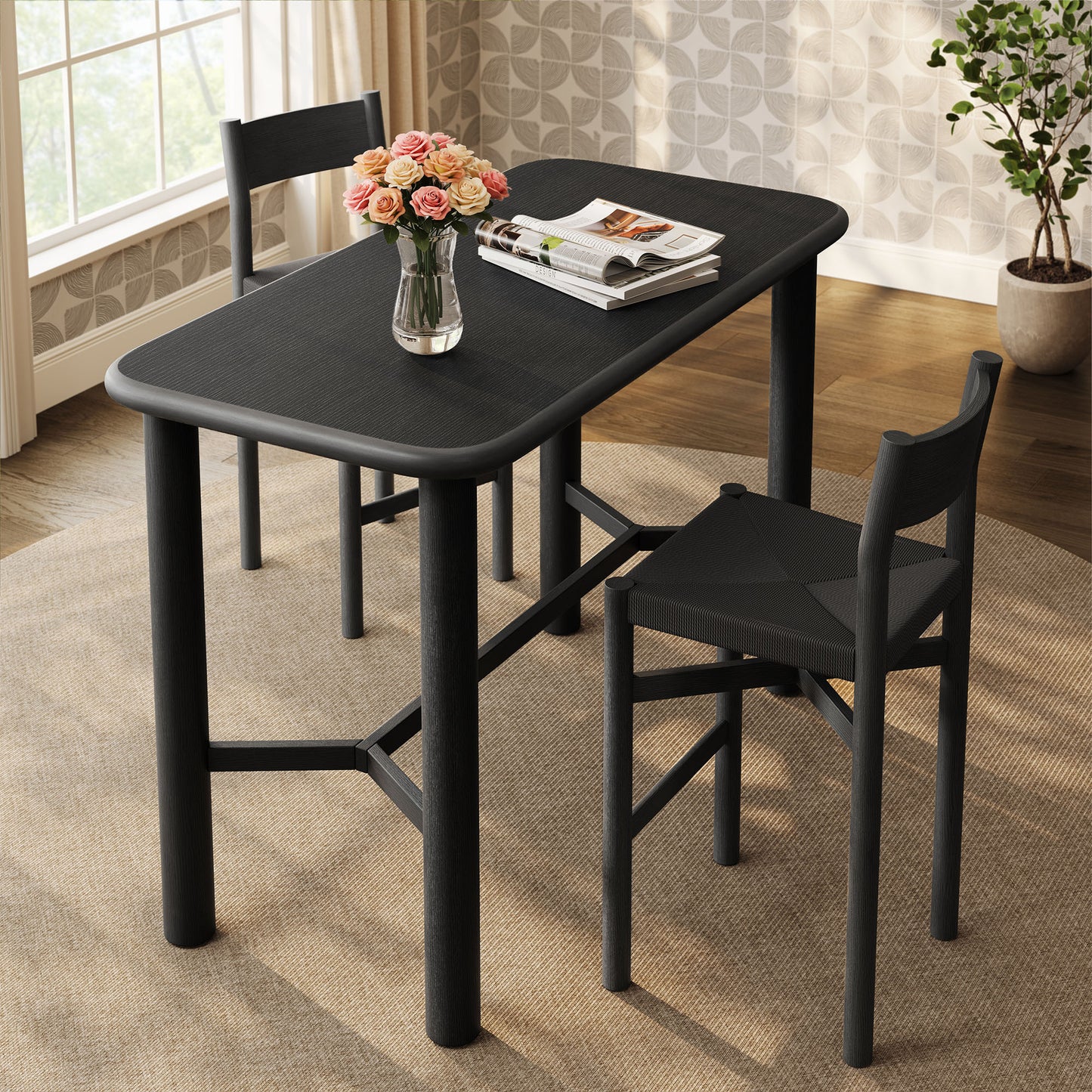 Alvia Rectangular 60" Oak Wood Bar Table by Modway