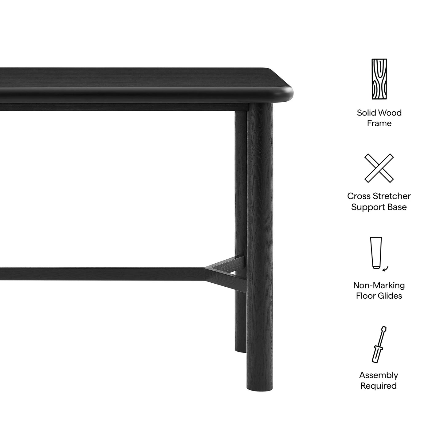Alvia Rectangular 60" Oak Wood Bar Table by Modway