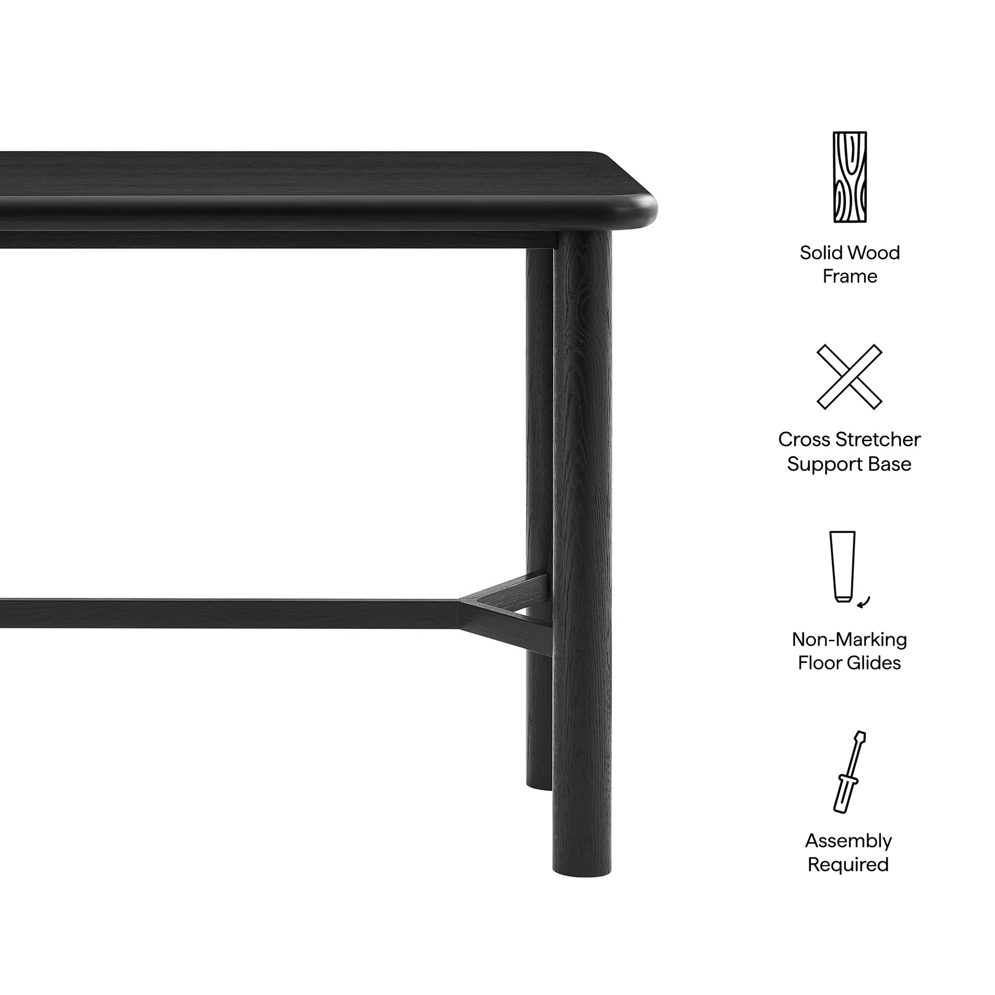 Alvia Rectangular 60" Oak Wood Bar Table by Modway