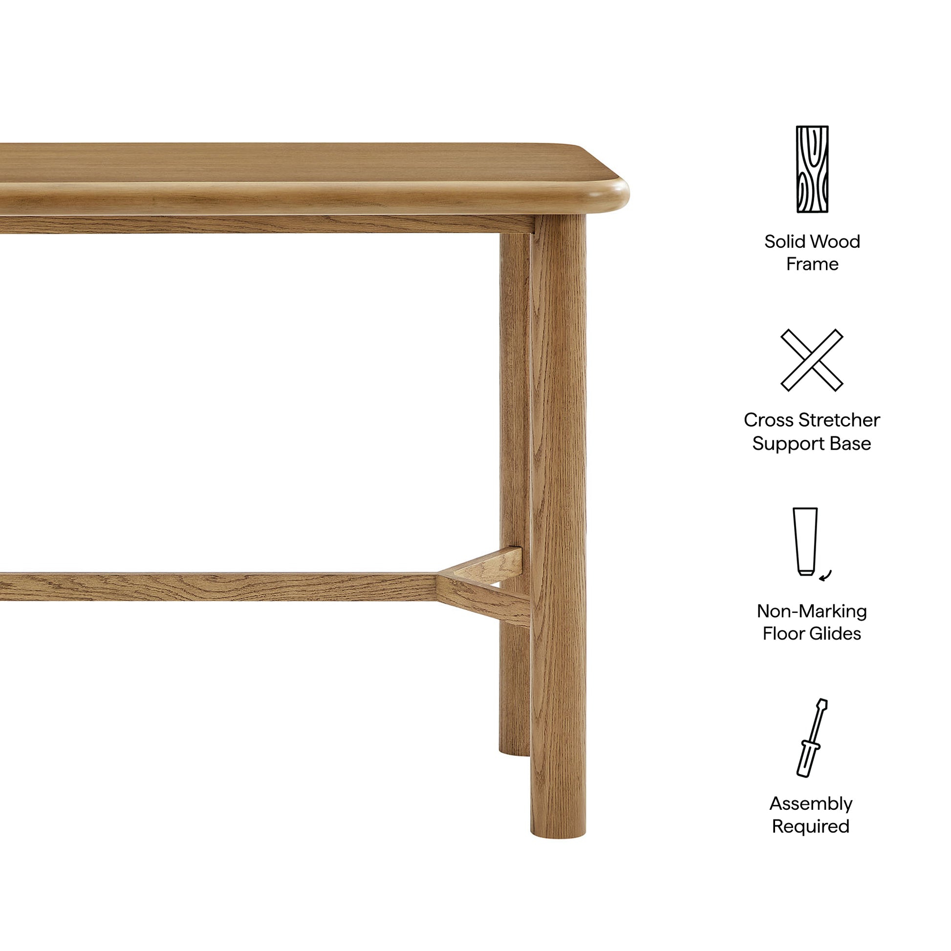 Alvia Rectangular 60" Oak Wood Bar Table by Modway