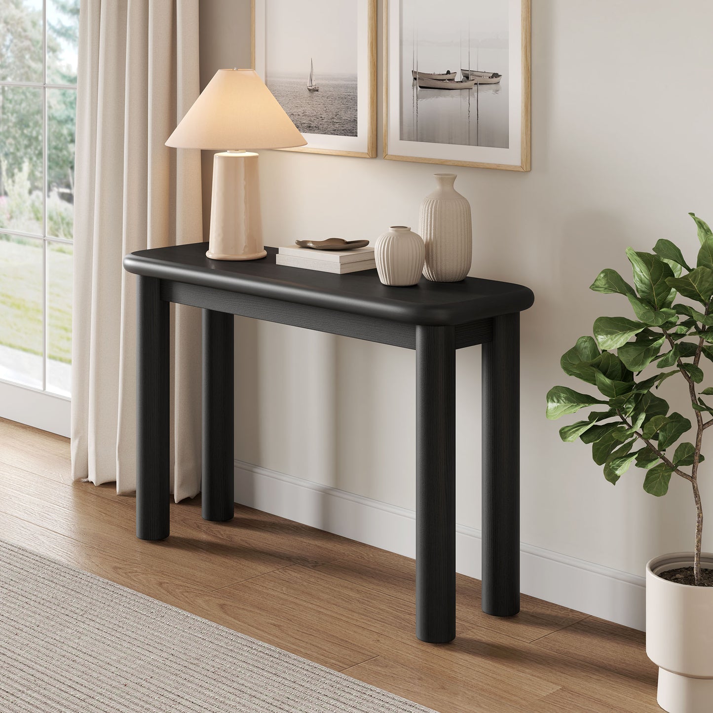 Alvia Oak Wood Console Table by Modway