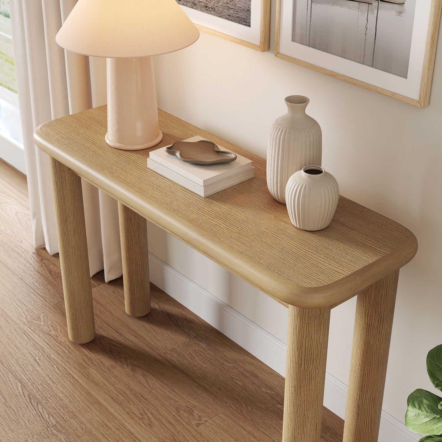 Alvia Oak Wood Console Table by Modway