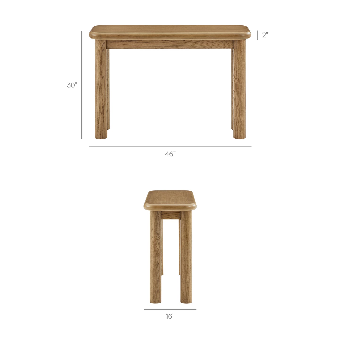 Alvia Oak Wood Console Table by Modway