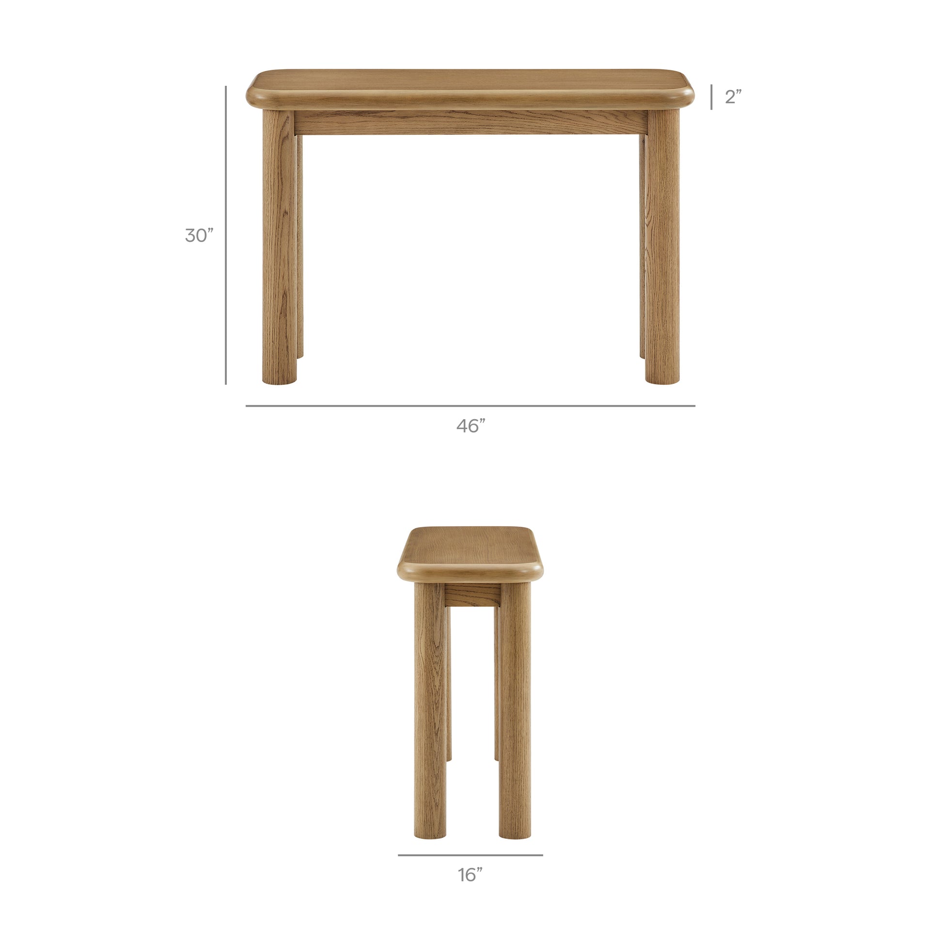 Alvia Oak Wood Console Table by Modway