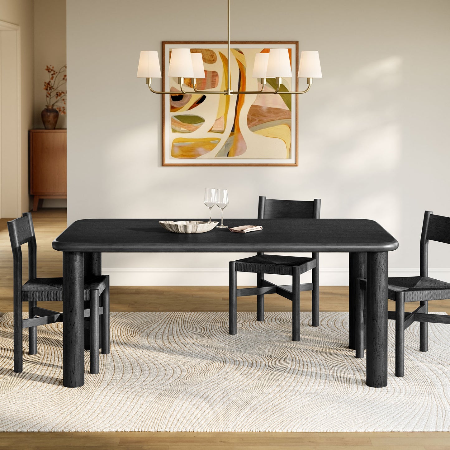 Alvia 72" Rectangular Oak Wood Dining Table by Modway
