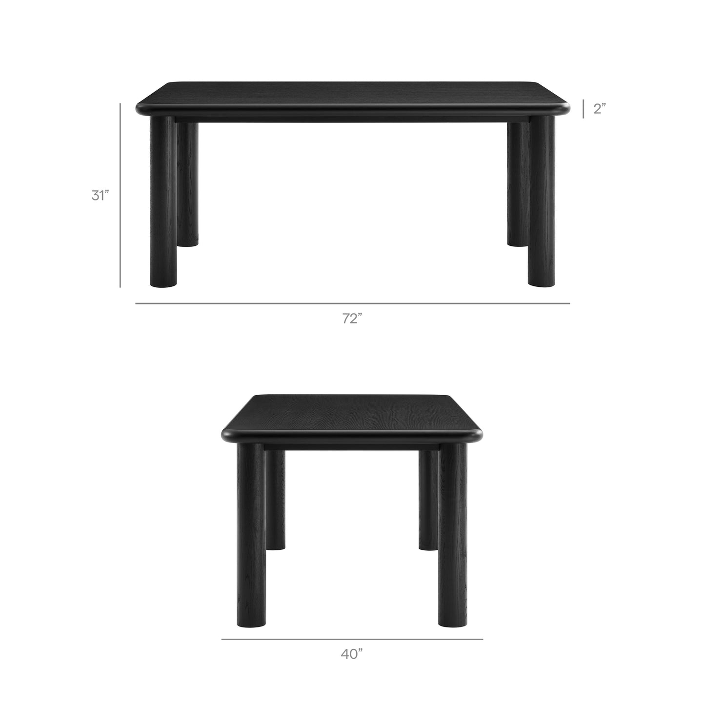 Alvia 72" Rectangular Oak Wood Dining Table by Modway