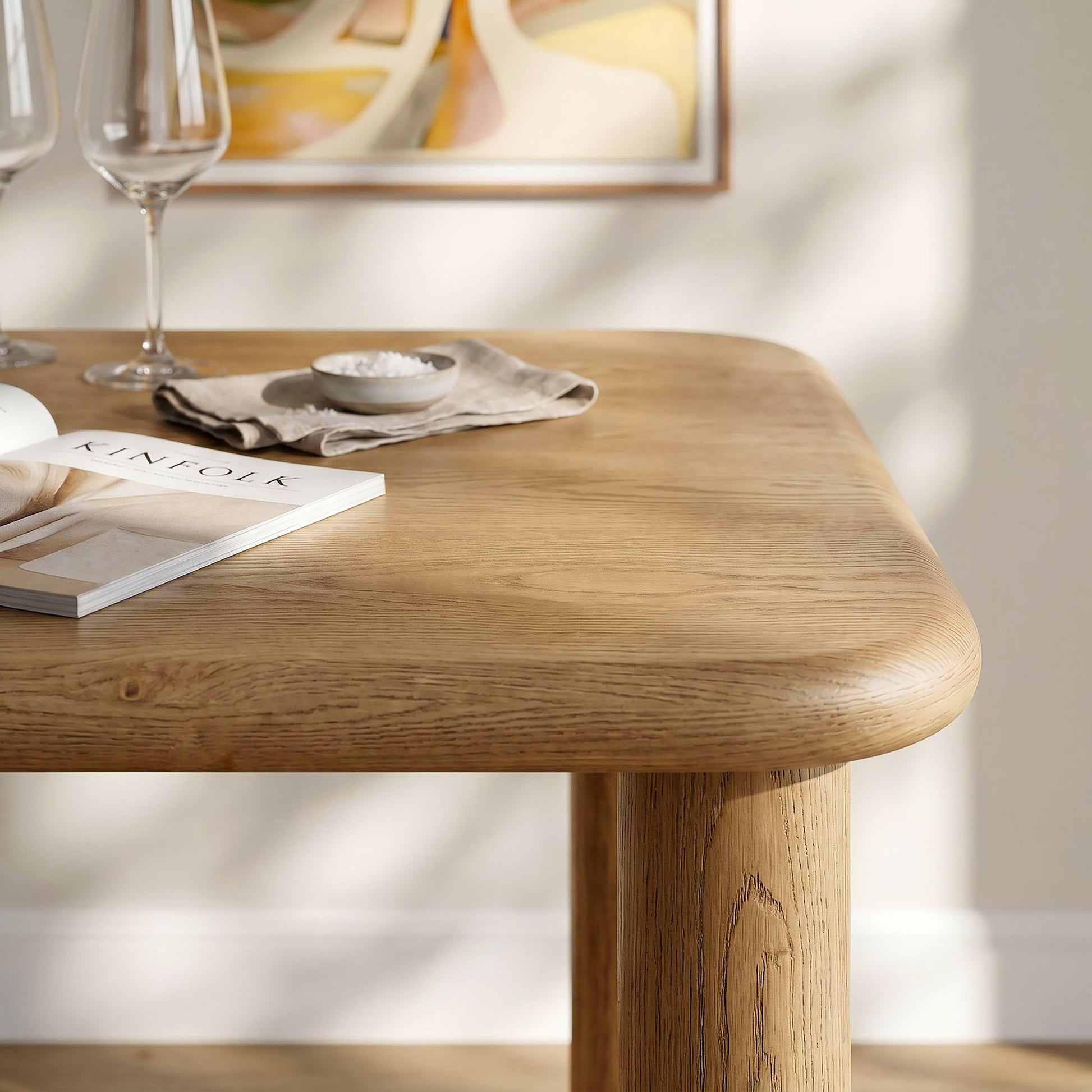 Alvia 72" Rectangular Oak Wood Dining Table by Modway