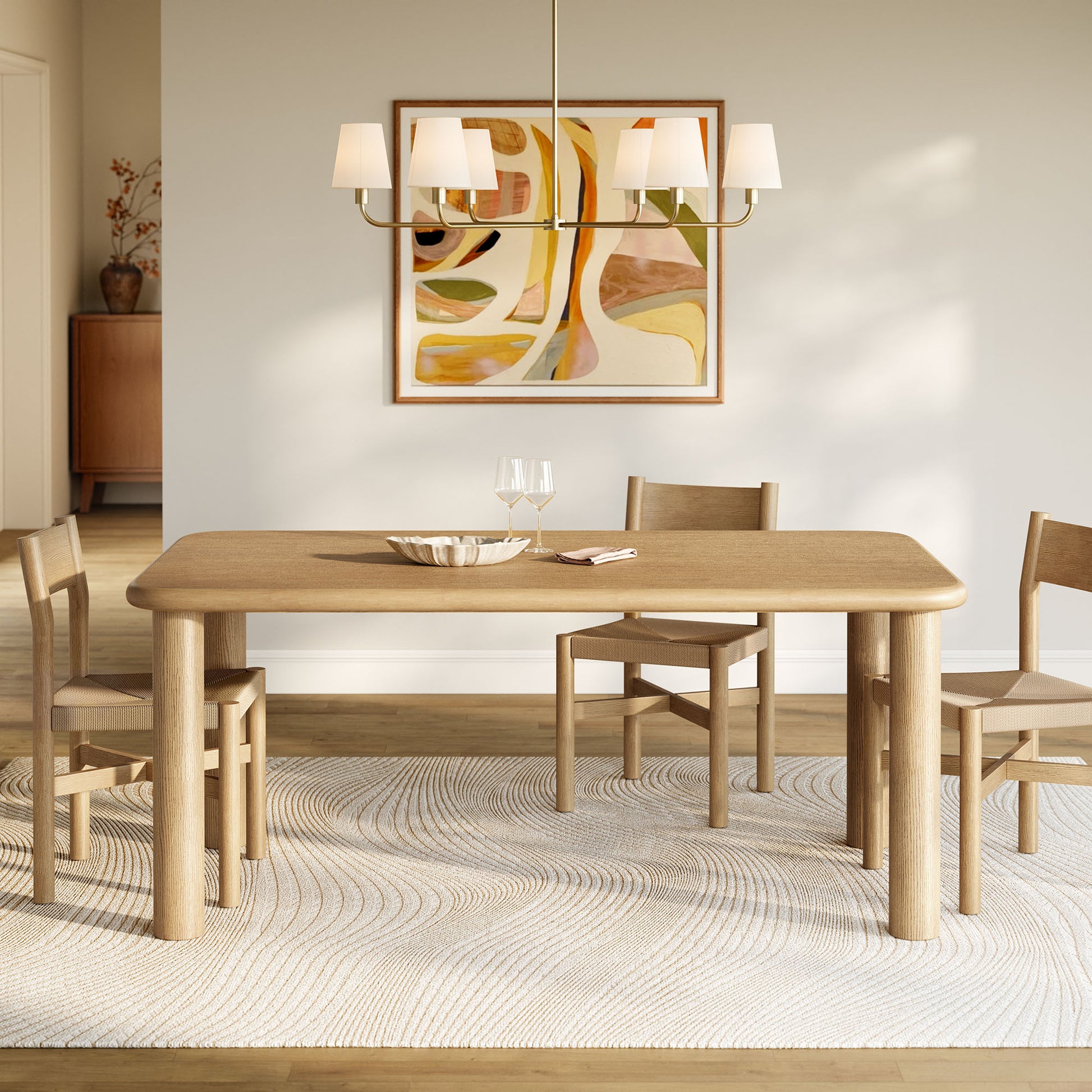 Alvia 72" Rectangular Oak Wood Dining Table by Modway