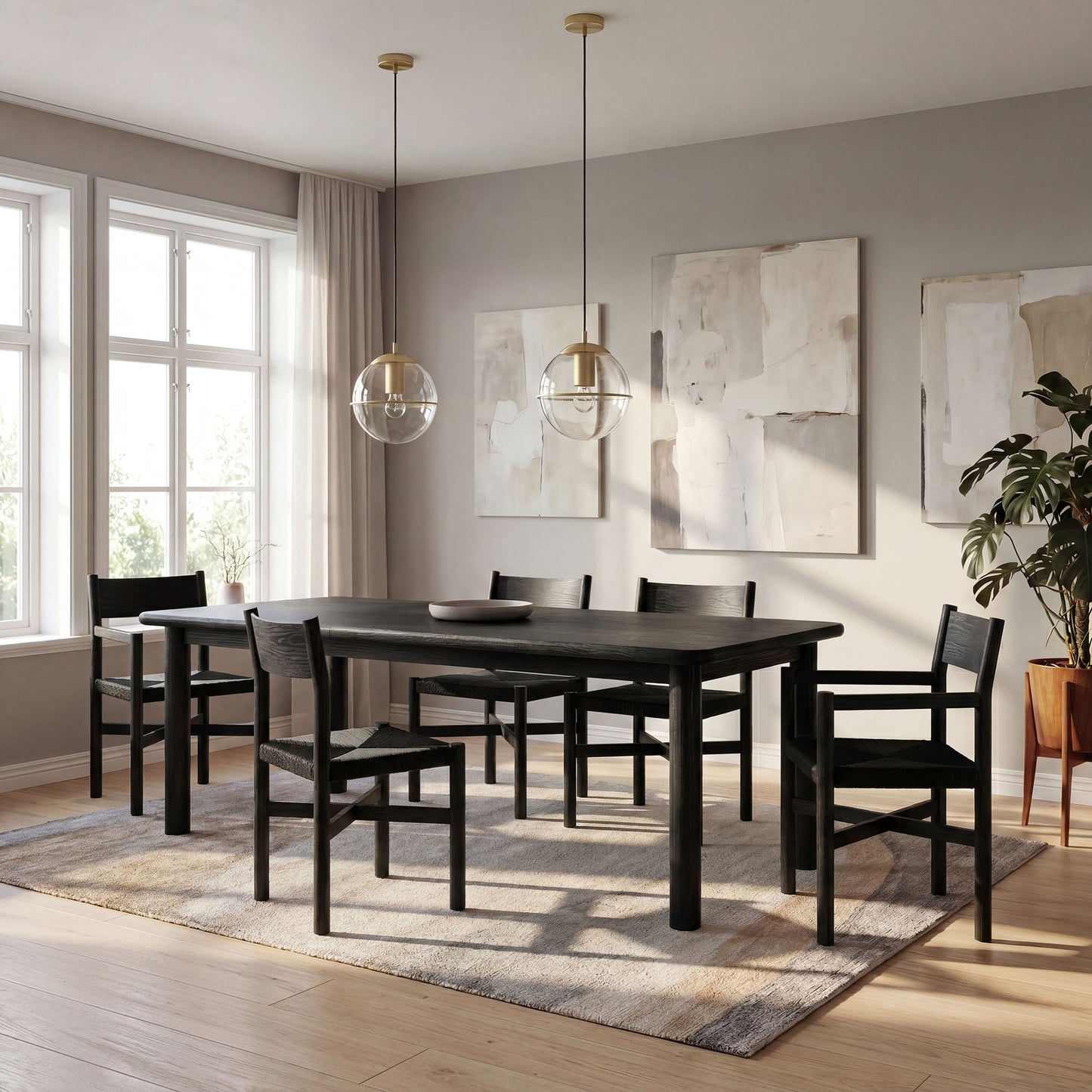 Alvia 86"-105" Extendable Rectangular Oak Wood Dining Table by Modway