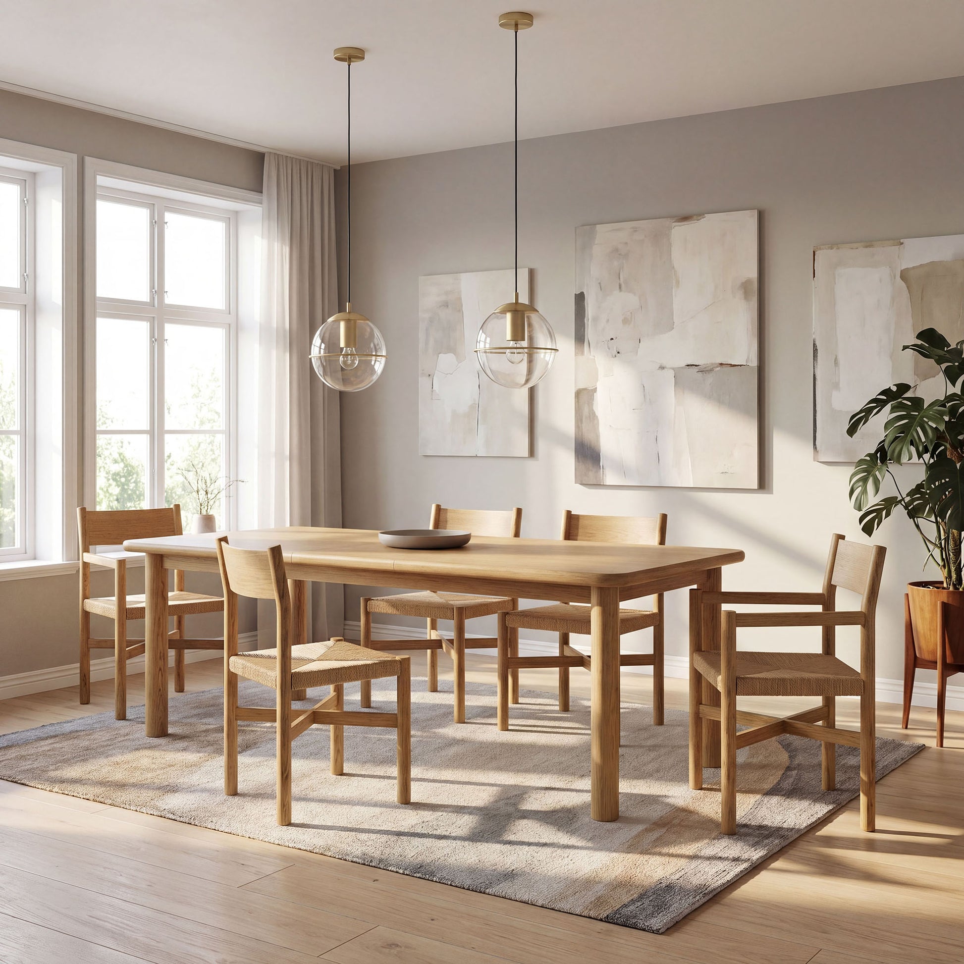 Alvia 86"-105" Extendable Rectangular Oak Wood Dining Table by Modway